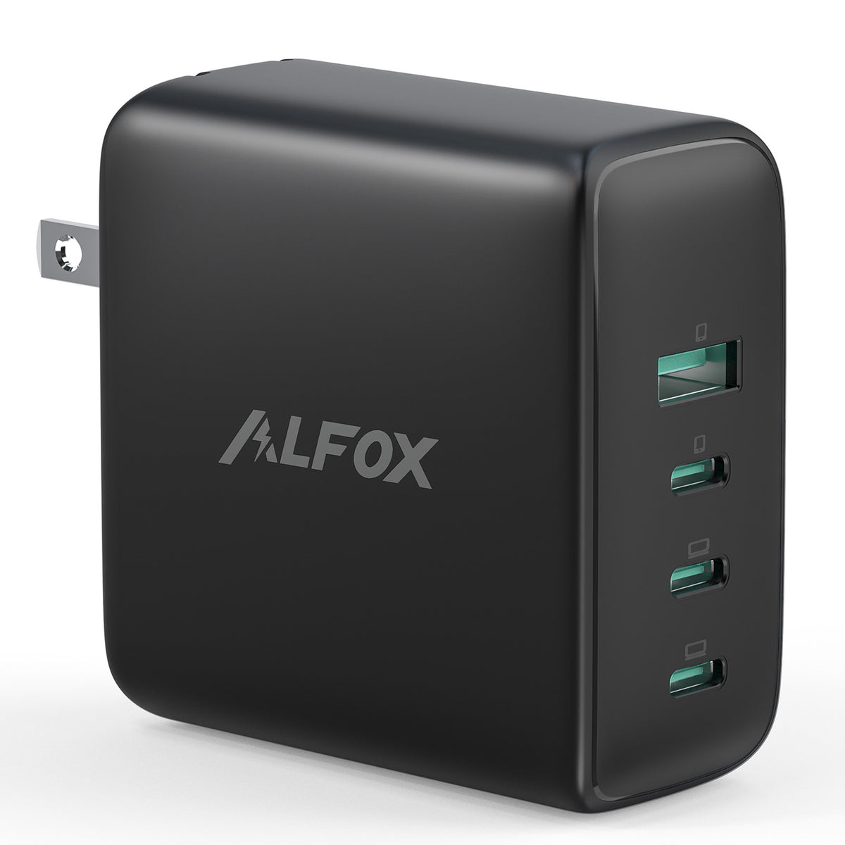 100W USB C Charger Block, Alfox PD 3.0 GaN PPS 4-Port Type C Wall Charger Fast Charging Station Foldable for MacBook Pro Air Google Pixelbook Dell XPS iPad Pro Galaxy S23 iPhone 14 and More Laptops
