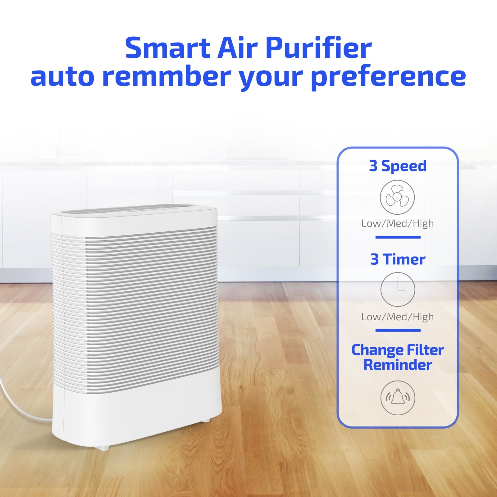 VAVA Air Purifiers 004,with UV-C Light Sanitizer, Purifier with 3 in1 True HEPA Fits