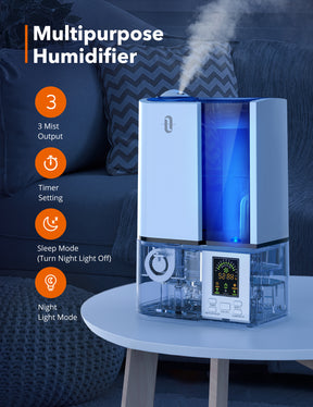 4L Cool Mist Humidifier 001,Smart Ultrasonic Humidifier for Middle Room
