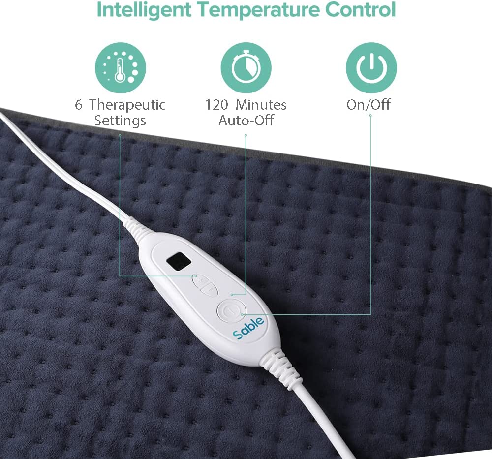 Electric Heating Pad 17'' x 33'' for Back Neck Shoulders Cramps Pain Relief