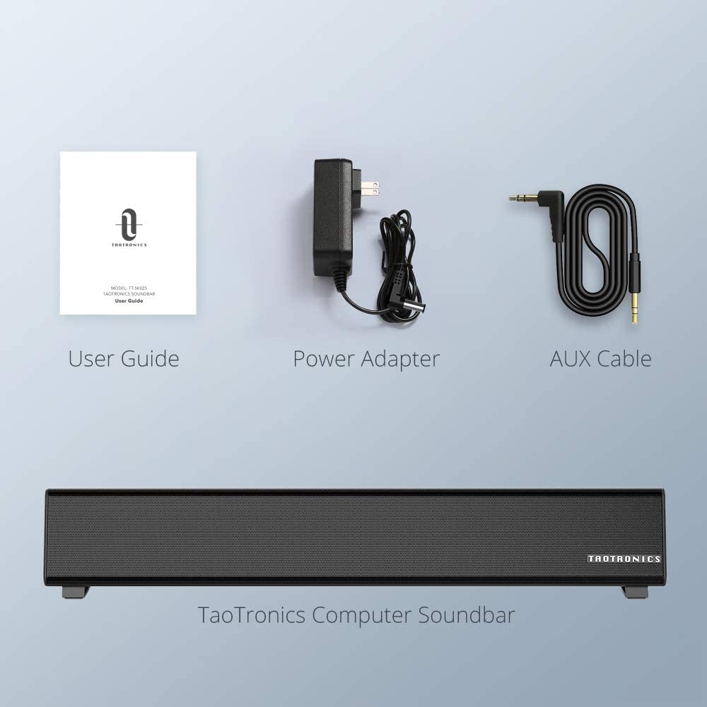 Bluetooth 5.0 Computer Speaker, Wired/Wireless PC Sound Bar-TaoTronics