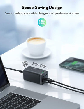 iPhone 13 PD Pioneer 65W 4-Port GaN Tech USB C Desktop Charger