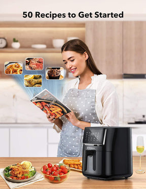 Air Fryer, Large 6 Quart 1750W Air Frying Oven with Touch Control Panel